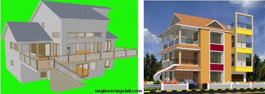 Three dimensional drawing using 3D Home Architect 