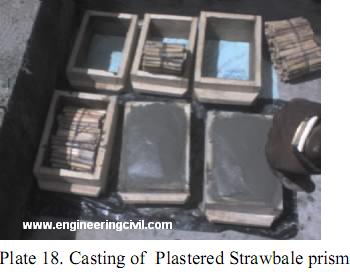 Plate 18. Casting of  Plastered Strawbale prism