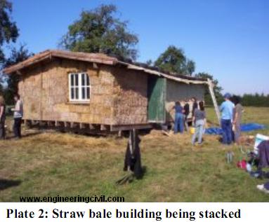 Plate 2-Straw bale building being stacked