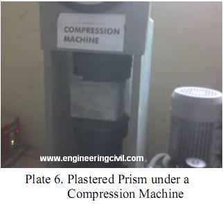 Plate 6- Plastered Prism under a Compression Machine
