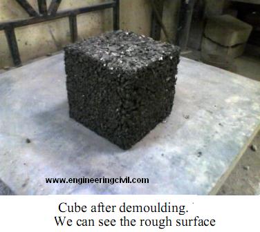 cube after demoulding-rough