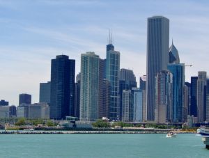 Chicago Skyline From Millennium Park, Illinois