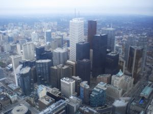 Aerial View of the CN Tower, Toronto, Canada