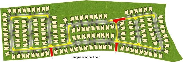 Plan indicating how waste in the single family subdivision