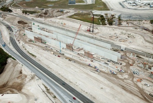 Aerial View of the Structures for the South Runway