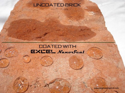 hydrophobic coating on bricks