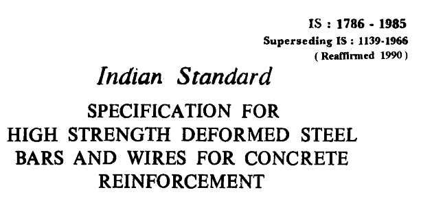 Fig 1 (s) BIS1786-1985 and the relevant clause