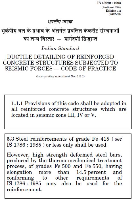 Fig 6 (s) BIS13920 (reaffirmed 2003) and relevant clauses