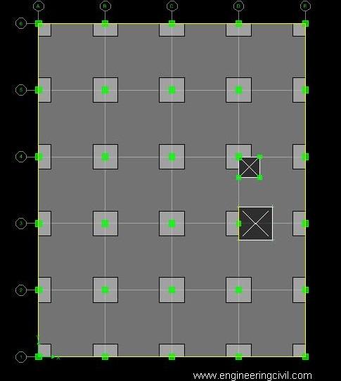 FIG3 Model 2(Flat slab structure with column drop only)