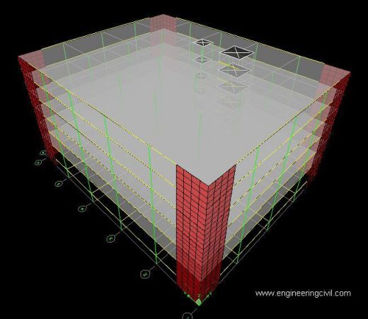 FIG4 Model 3(Flat slab structure with shear wall)