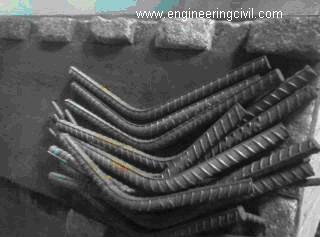 Bend pieces of rebar after rebend test