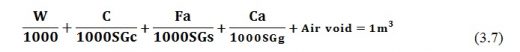 Mix Proportion of Concrete by Absolute Volume Method