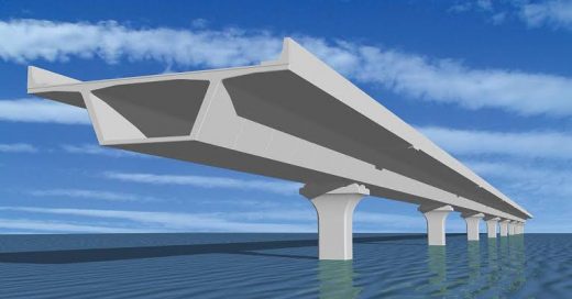 Animation of segmental construction of the bridge