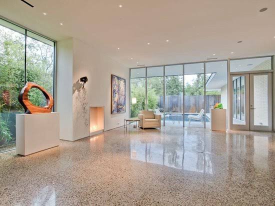 Polished concrete flooring