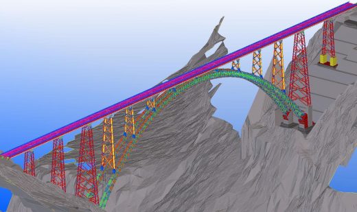 Chenab Bridge as viewed in Tekla software