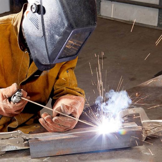 Fig 4; Man performing Stick Welding