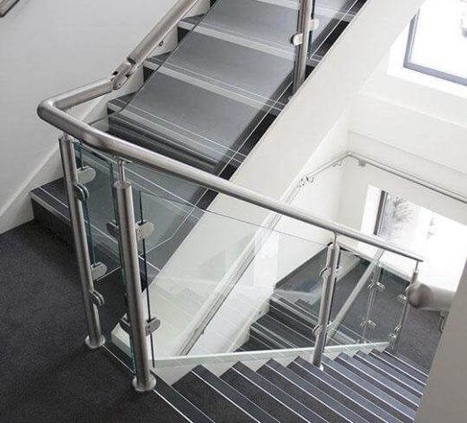 Fig 4 Clamped Glass railing in home