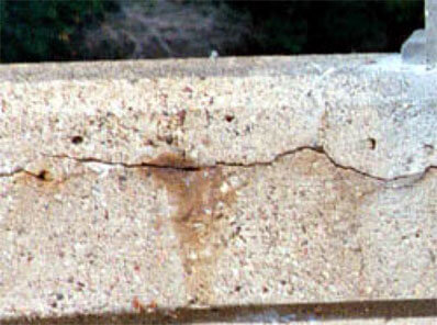 Fig 6 Cracks due to corrosion in reinforcement